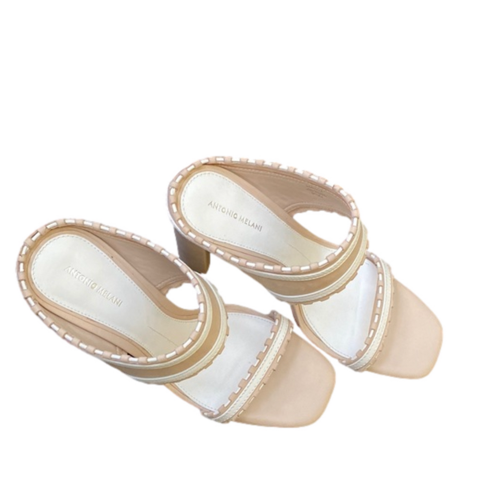 SUPER ELEGANT! Antonio Melani - Cream/Tan high Heels All Leather Sz 9.5